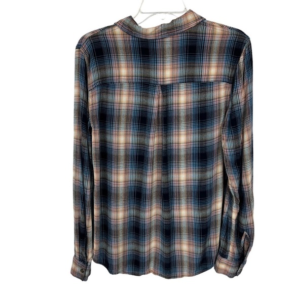 MAURICES Women’s Button Shirt Sz Medium Multi Color Plaid Pocket - Picture 3 of 9